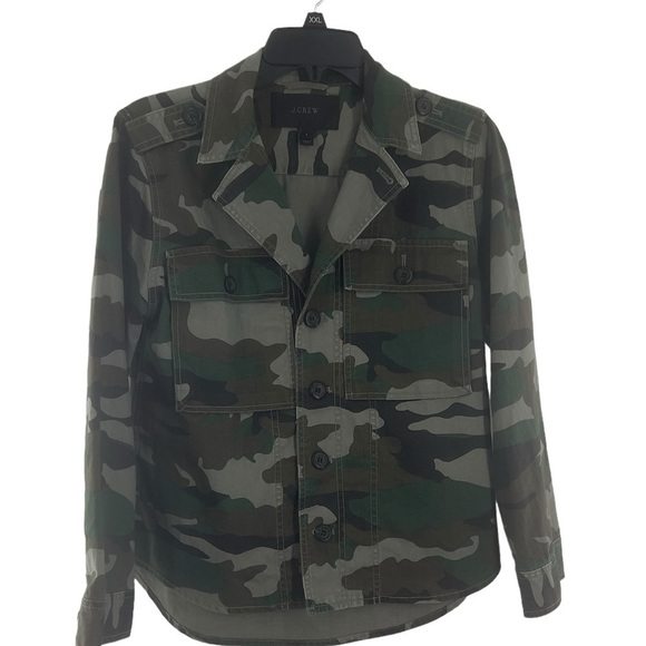 J. Crew NWOT 100% Cotton Green Camouflage Jacket. - Picture 8 of 8